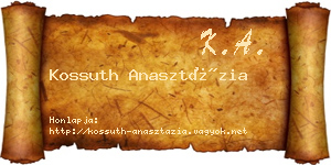 Kossuth Anasztázia névjegykártya